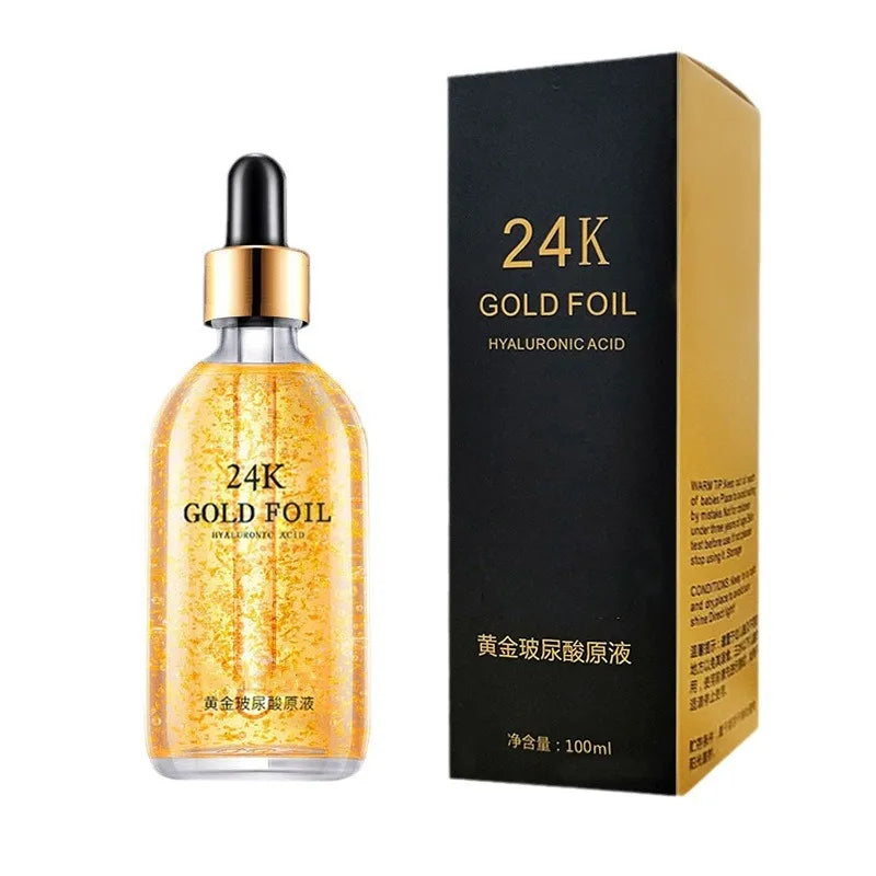 24k Ouro Àcido Hialurônico Nicotinamida Solução Soro Facial Anti Envelhecimento Levantamento Facial Colágeno Ginseng Essência Cuidados Com Acne E Preservação Da Pele