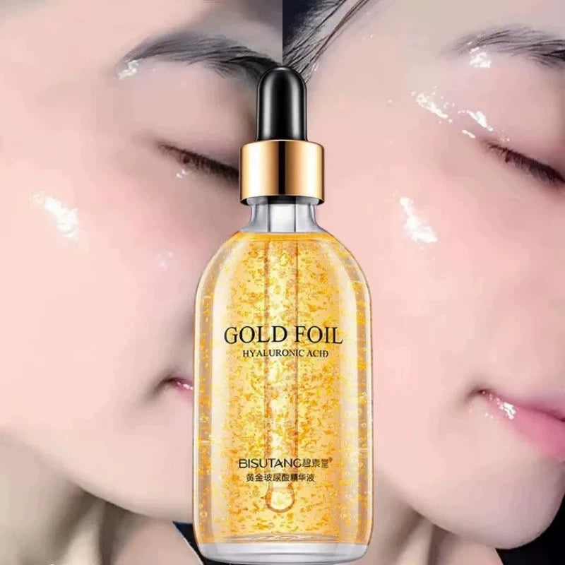 24k Ouro Àcido Hialurônico Nicotinamida Solução Soro Facial Anti Envelhecimento Levantamento Facial Colágeno Ginseng Essência Cuidados Com Acne E Preservação Da Pele