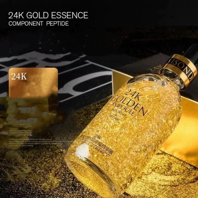 24k Ouro Àcido Hialurônico Nicotinamida Solução Soro Facial Anti Envelhecimento Levantamento Facial Colágeno Ginseng Essência Cuidados Com Acne E Preservação Da Pele