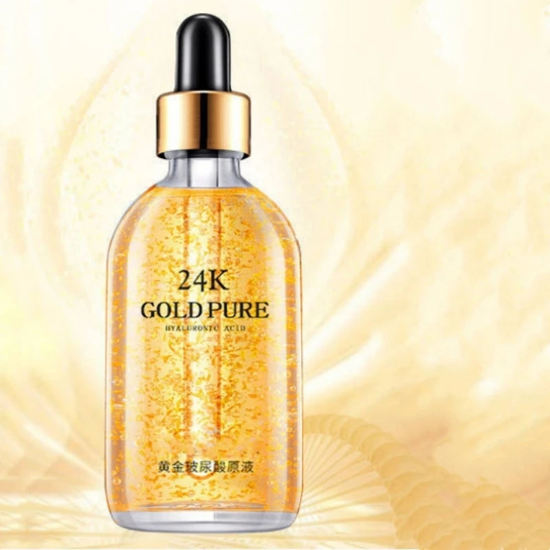 24k Ouro Àcido Hialurônico Nicotinamida Solução Soro Facial Anti Envelhecimento Levantamento Facial Colágeno Ginseng Essência Cuidados Com Acne E Preservação Da Pele